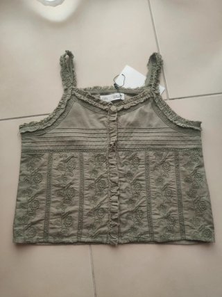 Top Zara verde oliva Talla XS