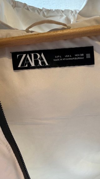 Chaleco Zara Blanco y Negro Talla L