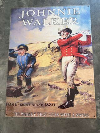 Cartel Metálico Johnnie Walker Golf