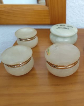 Lote 4 Cajas Decorativas Alabastro y doradas