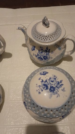 Lote Cerámica Azul y Blanco