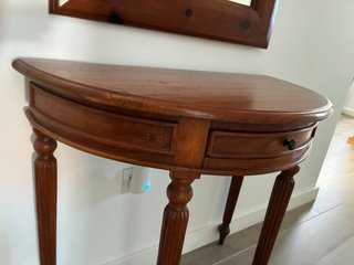 Mueble recibidor madera maciza con espejo