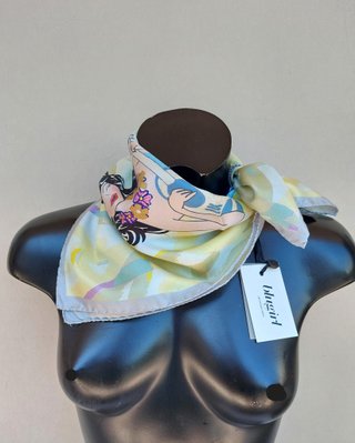 Foulard Blugirl Blumarine nuovo in seta 50x50 cm