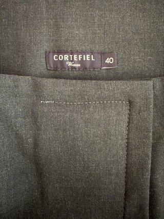 Falda asimétrica de cuadros gris y beige Cortefiel