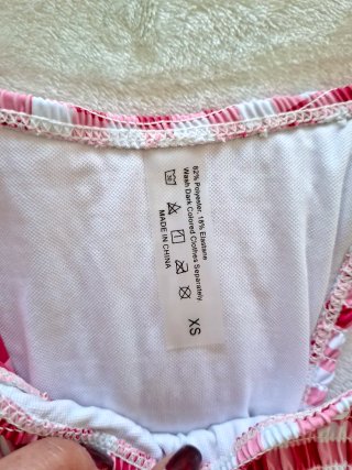 Bikini cuadros rosa y blanco Talla XS