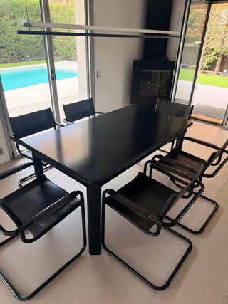 Mesa comedor extensible negra