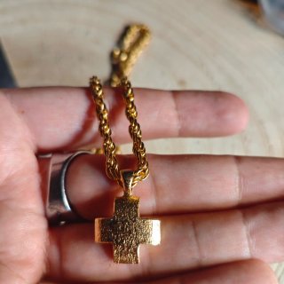 Cadena con Colgante Cruz Chapado Oro Nuevo