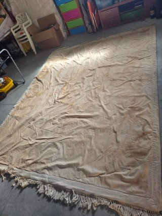 Alfombra beige y rosa con flores