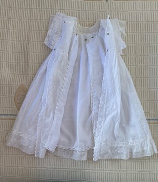 Vestido blanco bebé con encaje