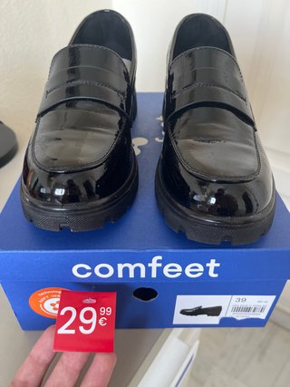 Zapatos charol negros talla 39 Comfeet