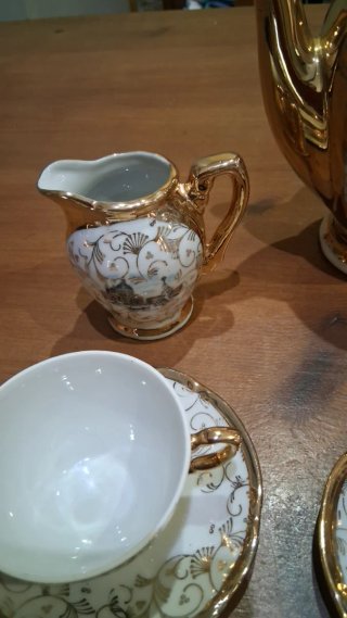 Juego de Té/Café Porcelana Bavaria Oro vintage