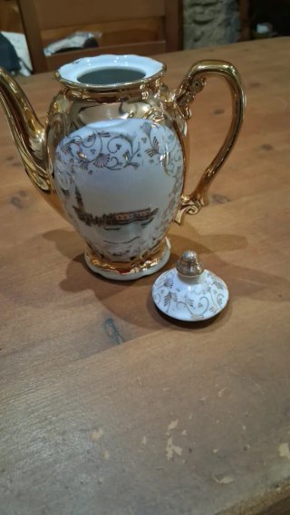 Juego de Té/Café Porcelana Bavaria Oro vintage