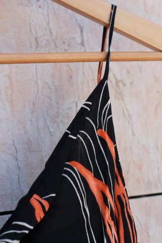 Vestido estampado cuello volcado Talla S