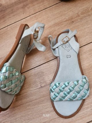 Sandalias Mint y Aguamarina Trenzadas