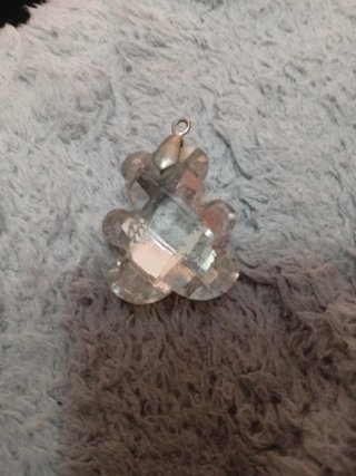 Colgante cristal forma osito tous plata