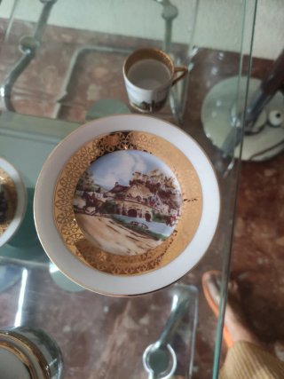 Juego de café Limoges porcelana y oro