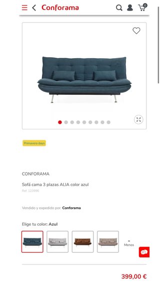 Sofá Cama ALIA 3 Plazas Mostaza