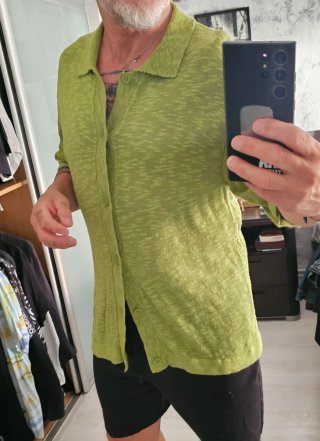 Polo Zara manga corta verde M