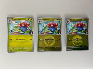 3 Cartas Pokémon Gloom de Erika héroes ascendentes