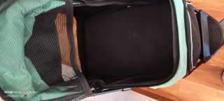 Carro plegable para mascotas negro y verde