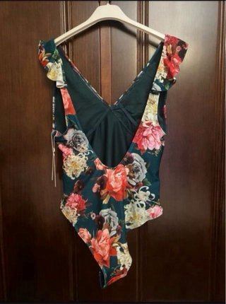 Bañador verde floral talla M