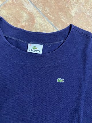 T-shirt Lacoste blu Navy cotone piquet Vintag