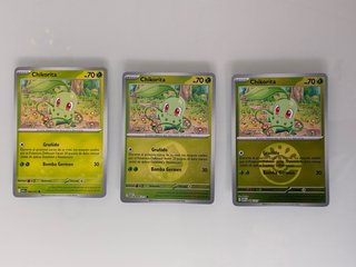 3 Cartas Pokémon Chikorita (Español) héroes asc
