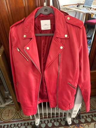 Cazadora Piel Roja Mango Talla S