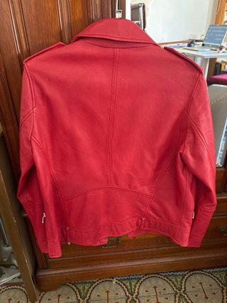 Cazadora Piel Roja Mango Talla S