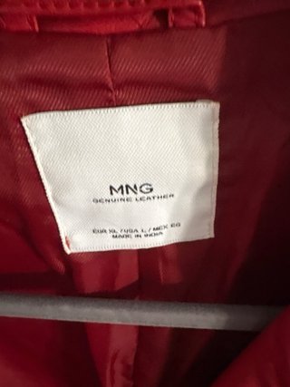 Cazadora Piel Roja Mango Talla S