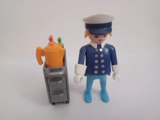 Playmobil figura con carrito y accesorios