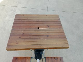 Mesa de camping plegable madera y metal