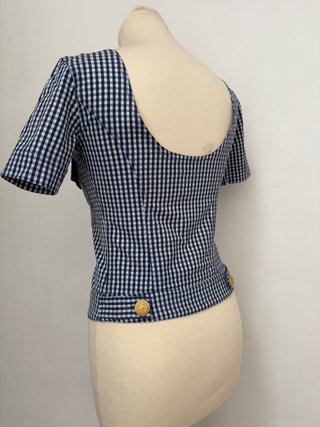 Top Moschino Jeans Vichy Blu/Bianco