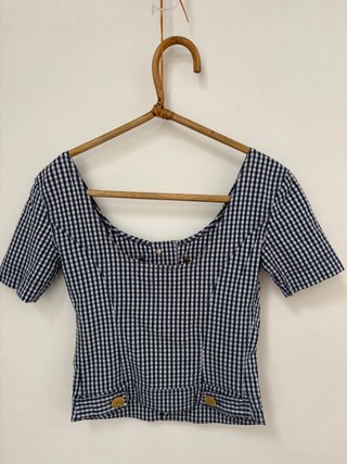 Top Moschino Jeans Vichy Blu/Bianco