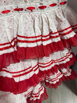 Vestido de flamenca blanco y rojo