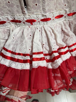 Vestido de flamenca blanco y rojo