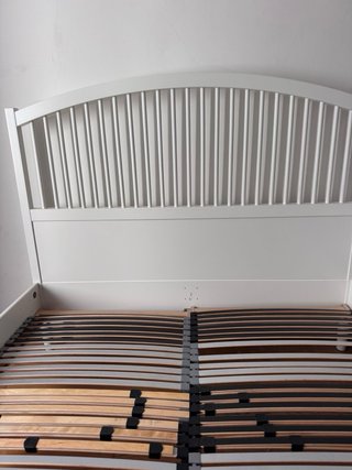 Cama Matrimonio Blanca y Madera