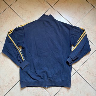 Felpa Adidas zip blu e gialla cotone