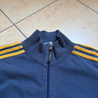 Felpa Adidas zip blu e gialla cotone