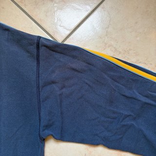 Felpa Adidas zip blu e gialla cotone