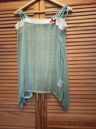 Blusa de seda auténtica 100% verde con estampado
