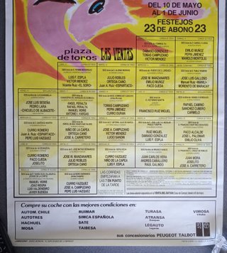 Cartel Toros Las Ventas San Isidro