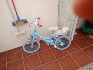 Bicicleta infantil azul y morada