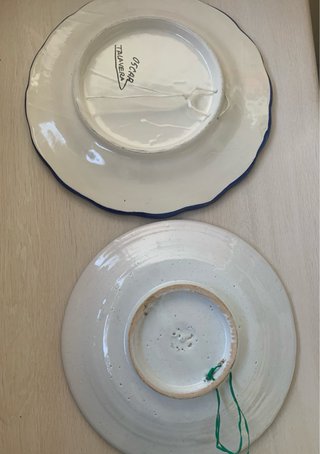 2 Platos de cerámica Don Quijote y conejo
