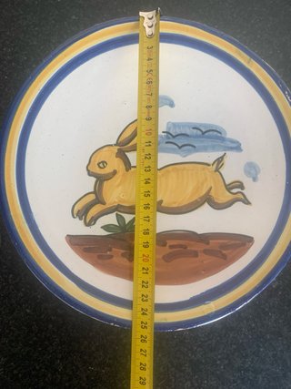 2 Platos de cerámica Don Quijote y conejo