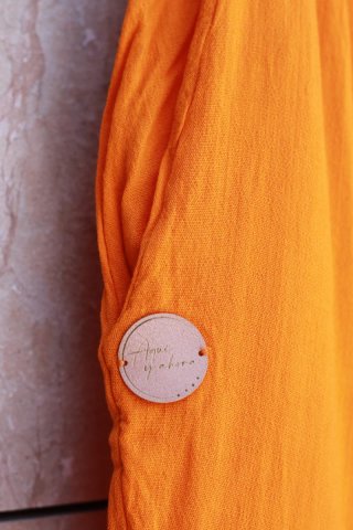 Conjunto pantalon ancho y top naranja talla S