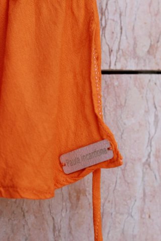 Conjunto pantalon ancho y top naranja talla S