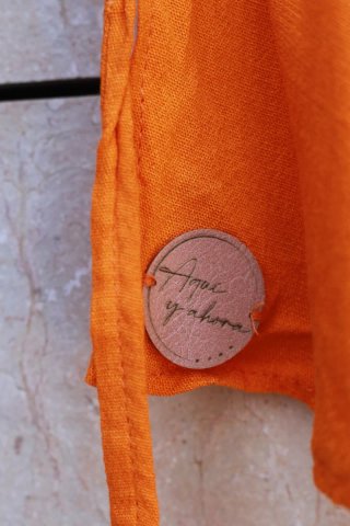 Conjunto pantalon ancho y top naranja talla S