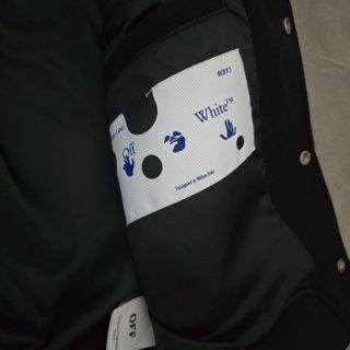 Giubbotto Bomber Off-White Nero e Bianco