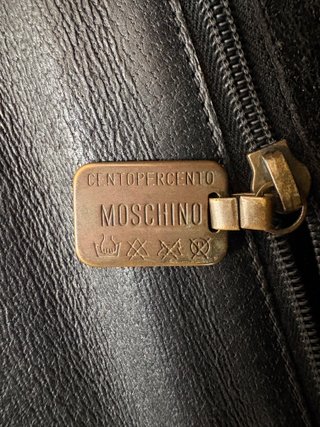 Borsa Franco Moschino Vintage Pelle Nera Bamboo